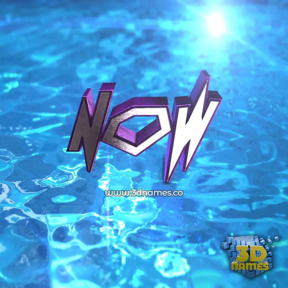 now in Water 2015 style - 3D name wallpaper