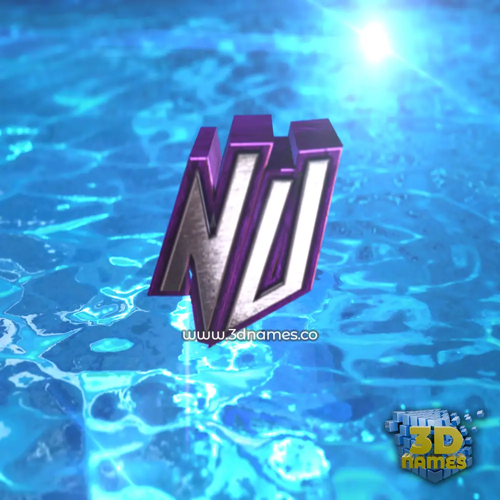 nu in Water 2015 style - 3D name wallpaper