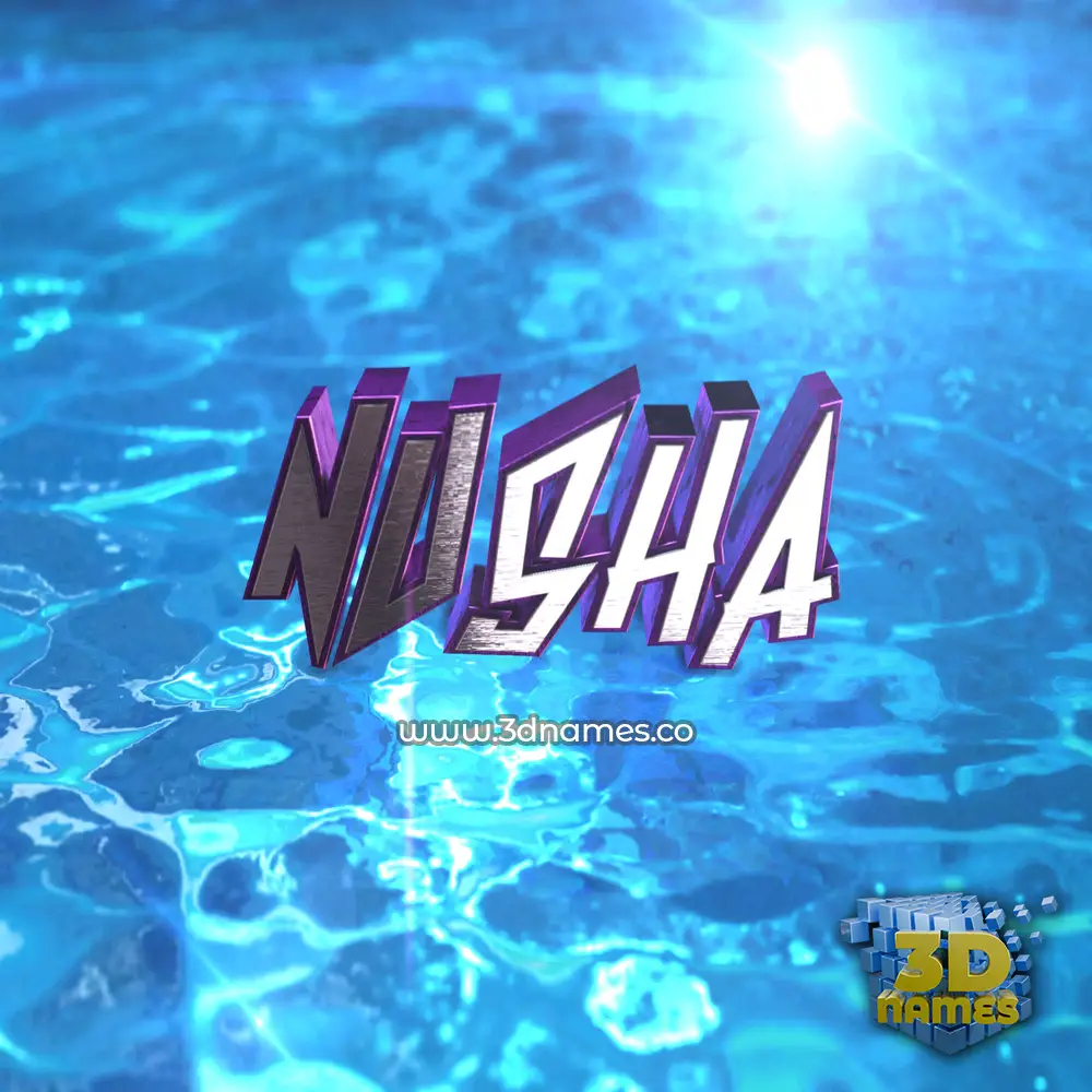 nusha in Water 2015 style - 3D name wallpaper