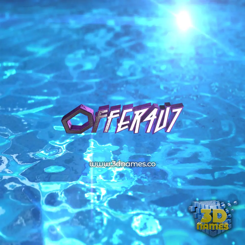 offer4u7 in Water 2015 style - 3D name wallpaper