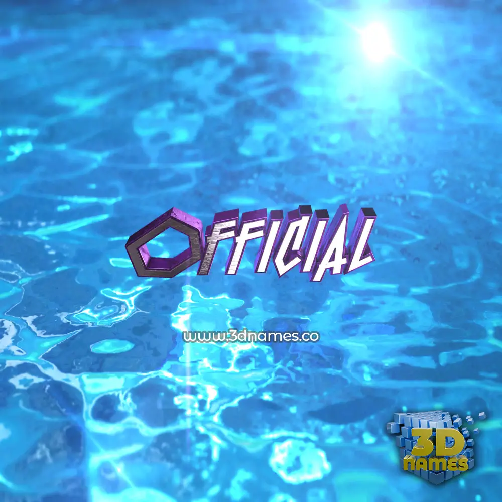 official in Water 2015 style - 3D name wallpaper