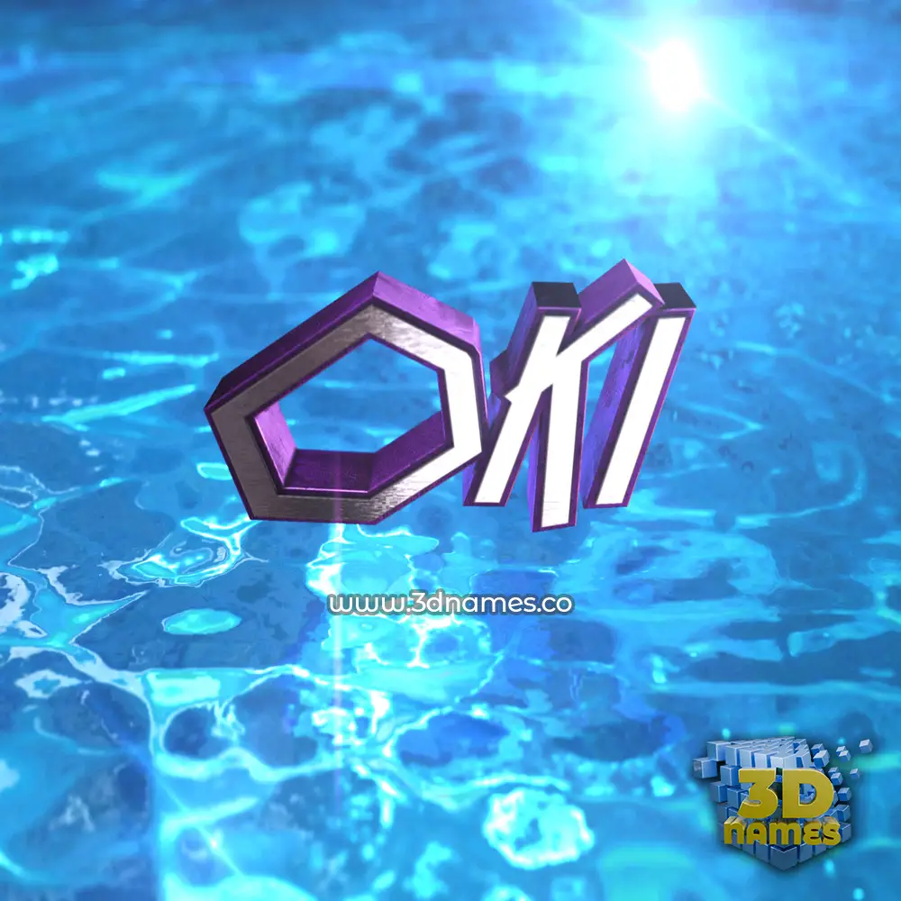 oki in Water 2015 style - 3D name wallpaper