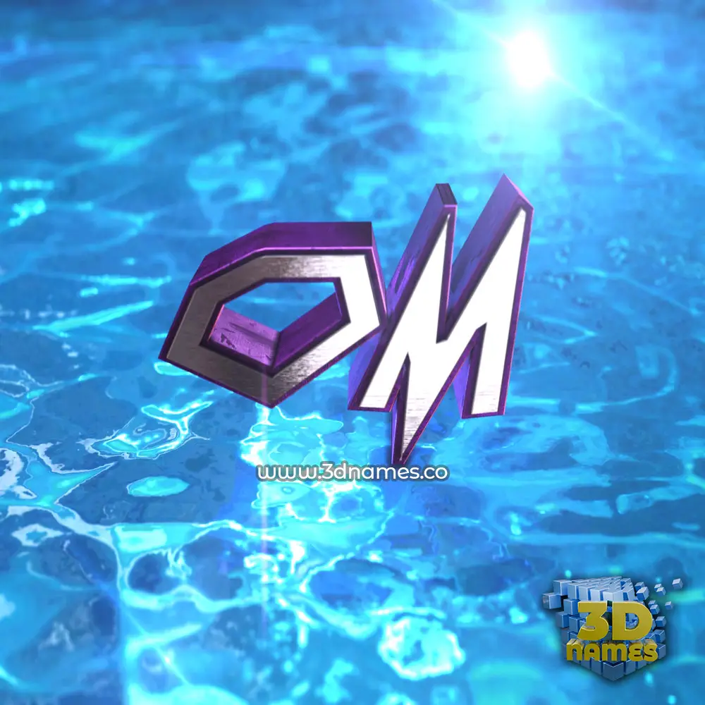 om in Water 2015 style - 3D name wallpaper