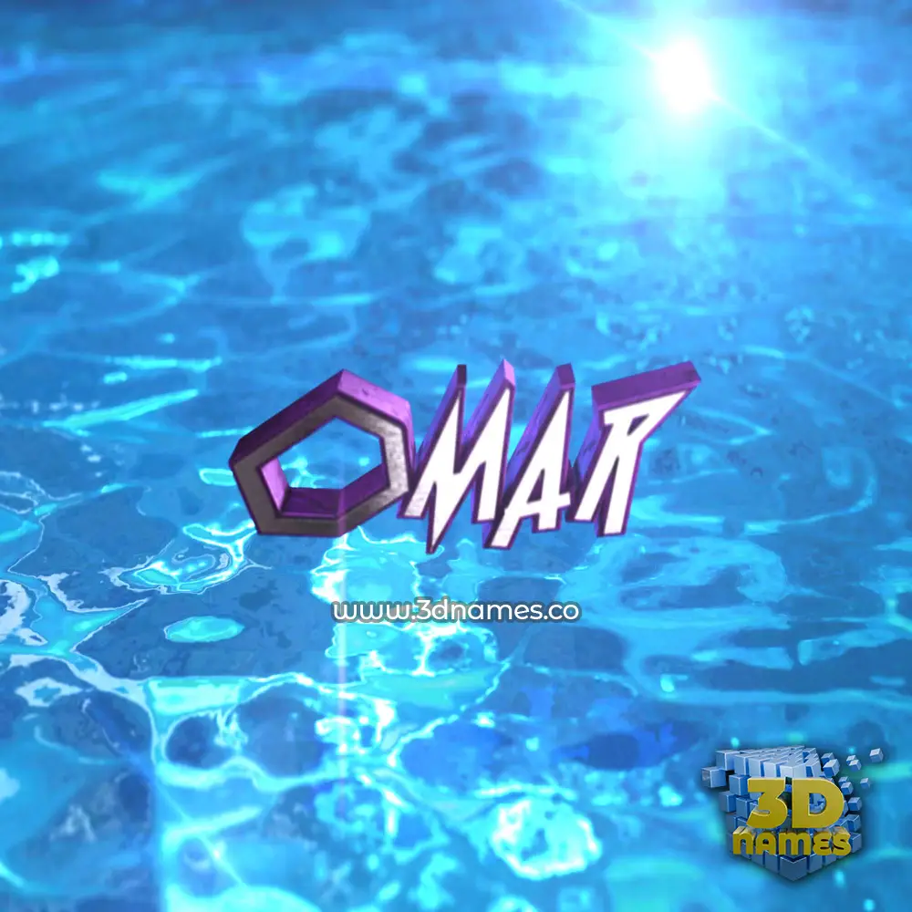 omar in Water 2015 style - 3D name wallpaper