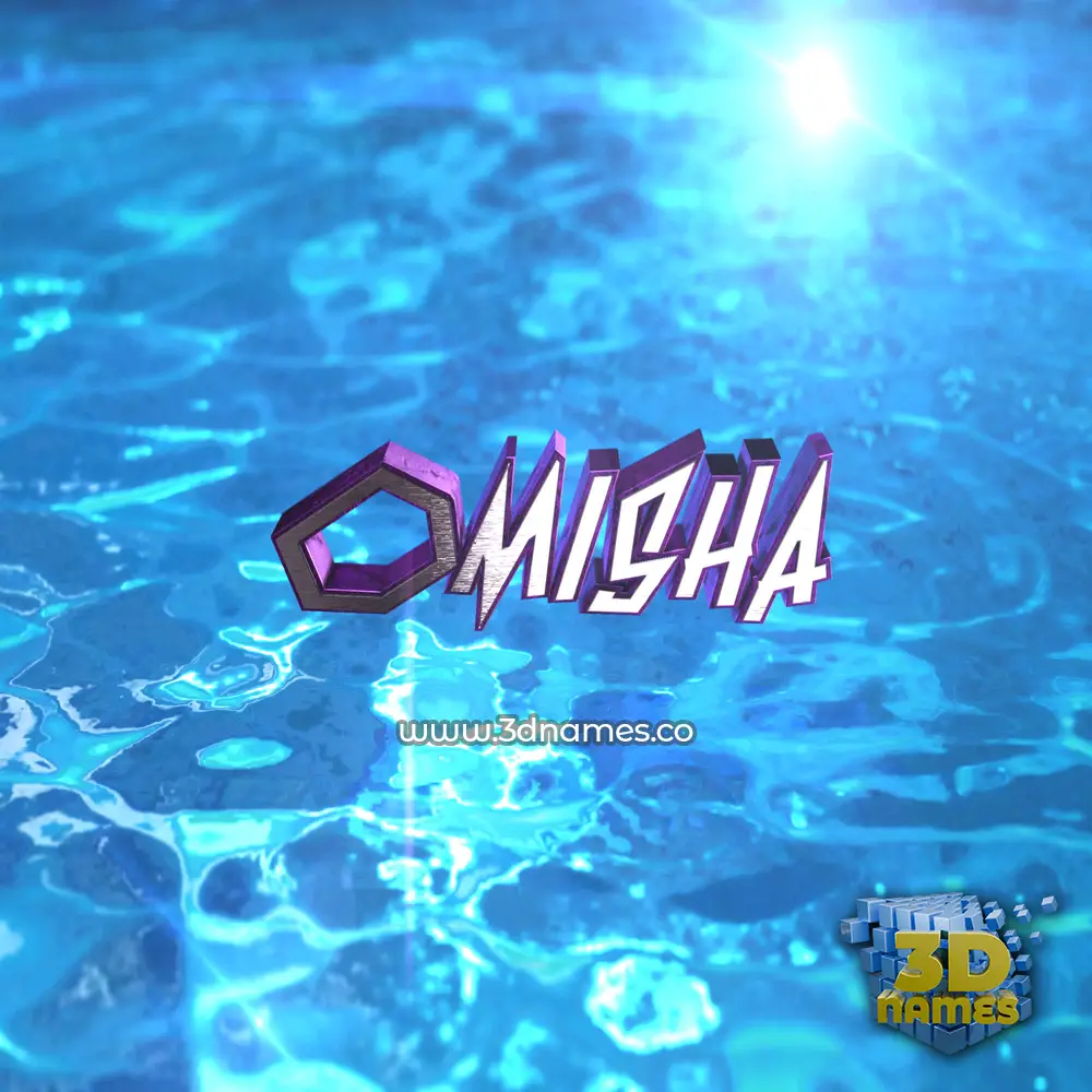 omisha in Water 2015 style - 3D name wallpaper