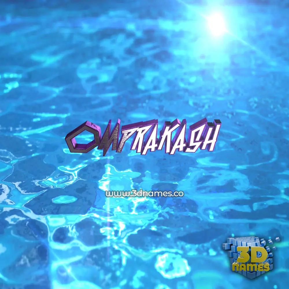 omprakash in Water 2015 style - 3D name wallpaper
