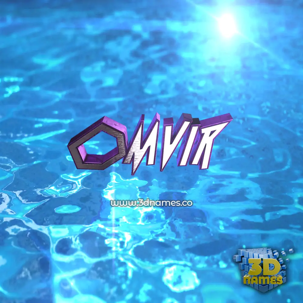 omvir in Water 2015 style - 3D name wallpaper