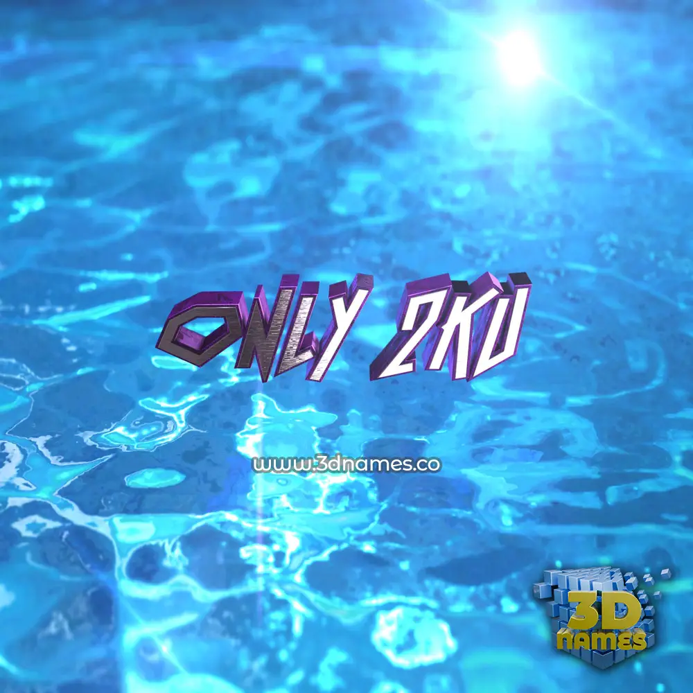 only 2ku in Water 2015 style - 3D name wallpaper