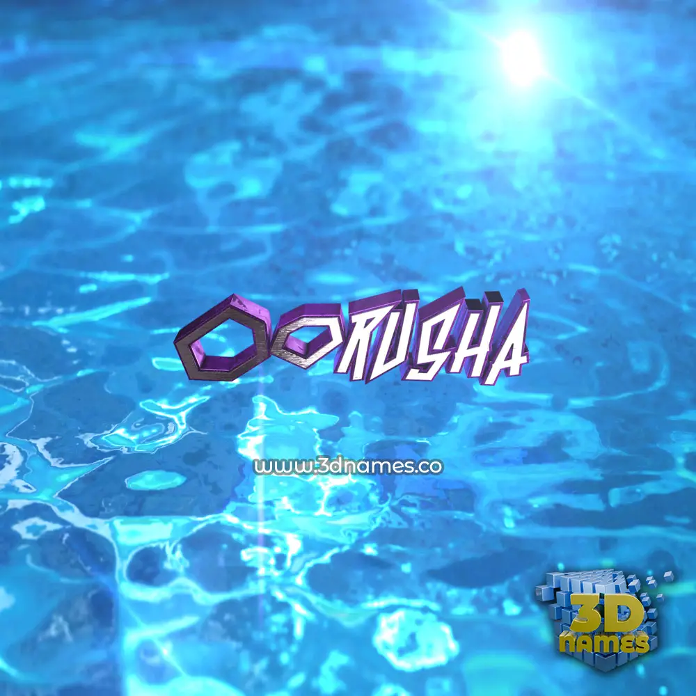 oorusha in Water 2015 style - 3D name wallpaper
