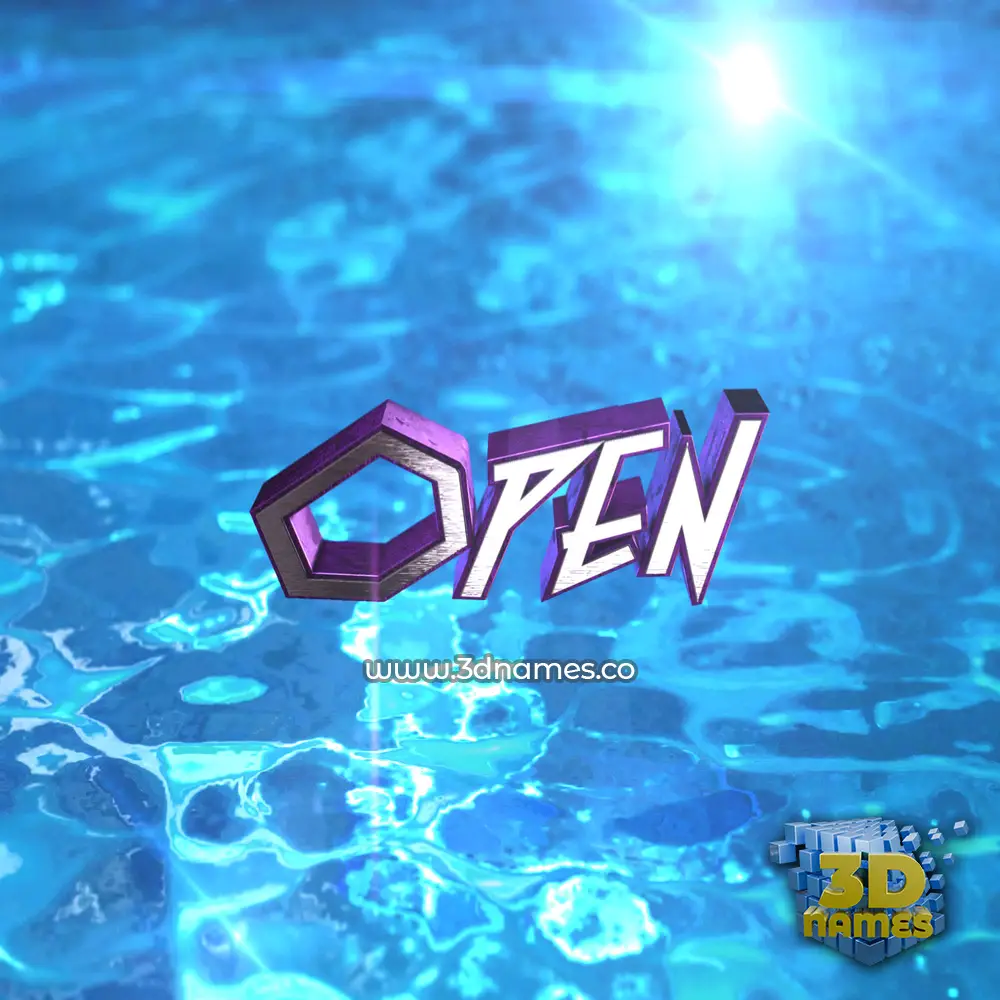 open in Water 2015 style - 3D name wallpaper