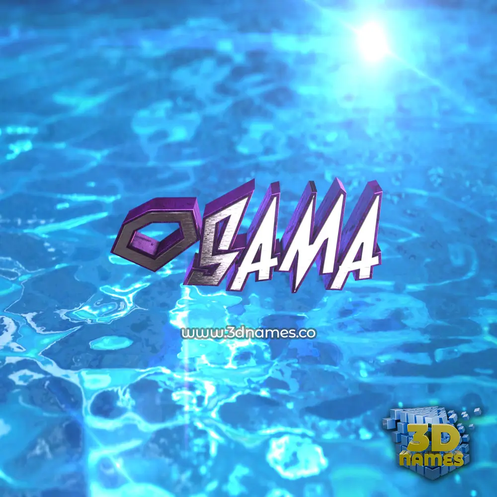 osama in Water 2015 style - 3D name wallpaper