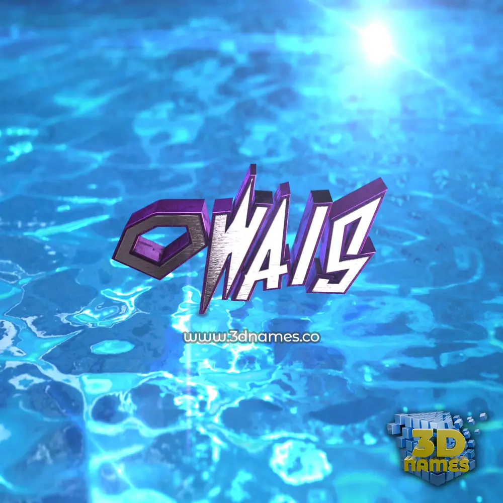 owais in Water 2015 style - 3D name wallpaper