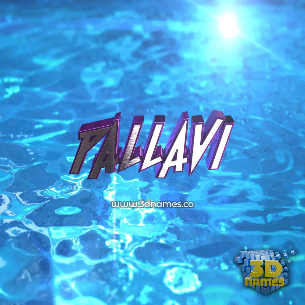 pallavi in Water 2015 style - 3D name wallpaper