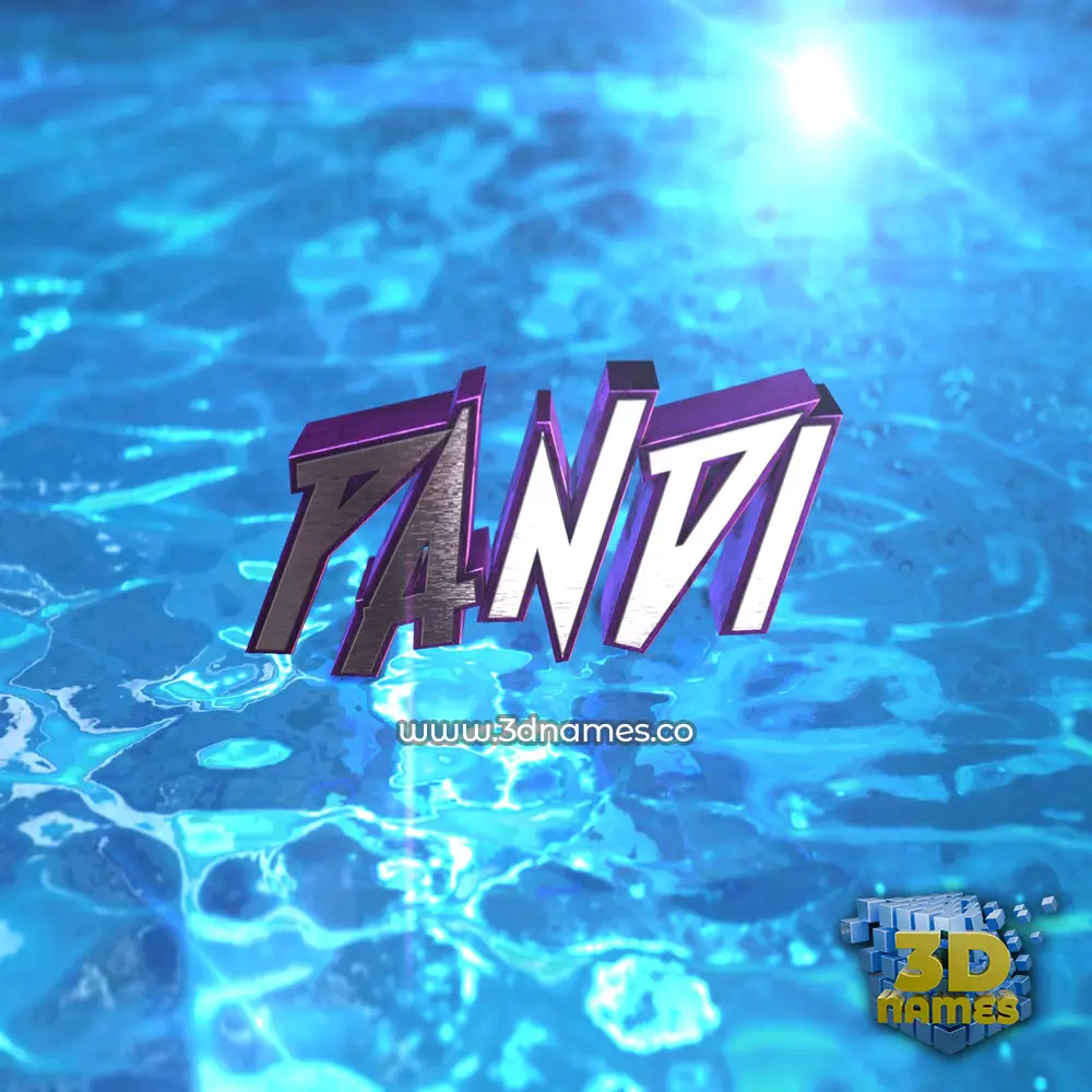 pandi in Water 2015 style - 3D name wallpaper