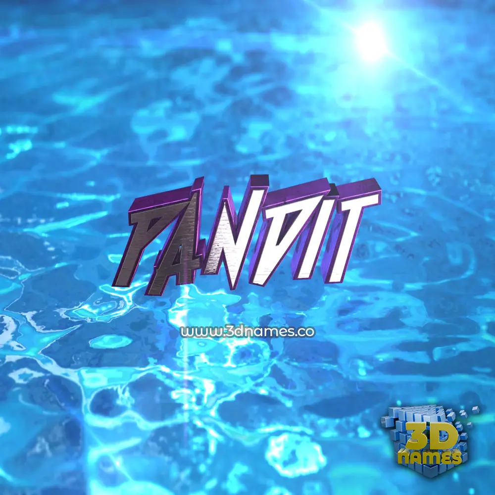 pandit in Water 2015 style - 3D name wallpaper