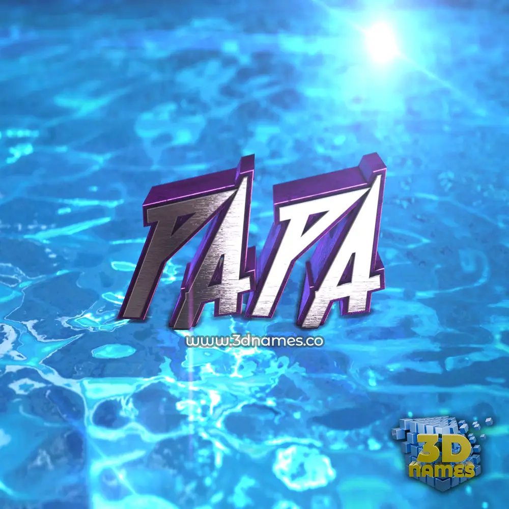 papa in Water 2015 style - 3D name wallpaper