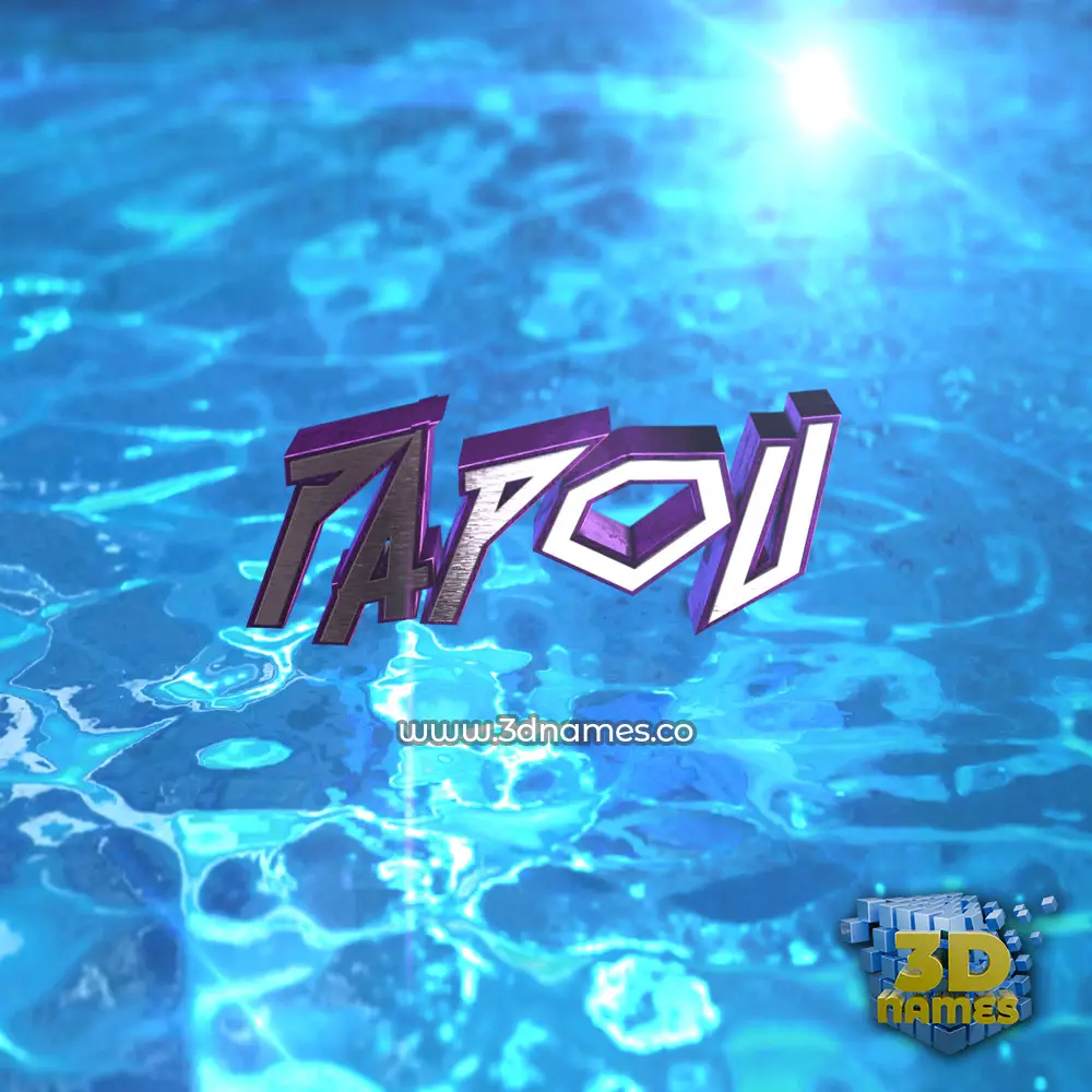 papou in Water 2015 style - 3D name wallpaper