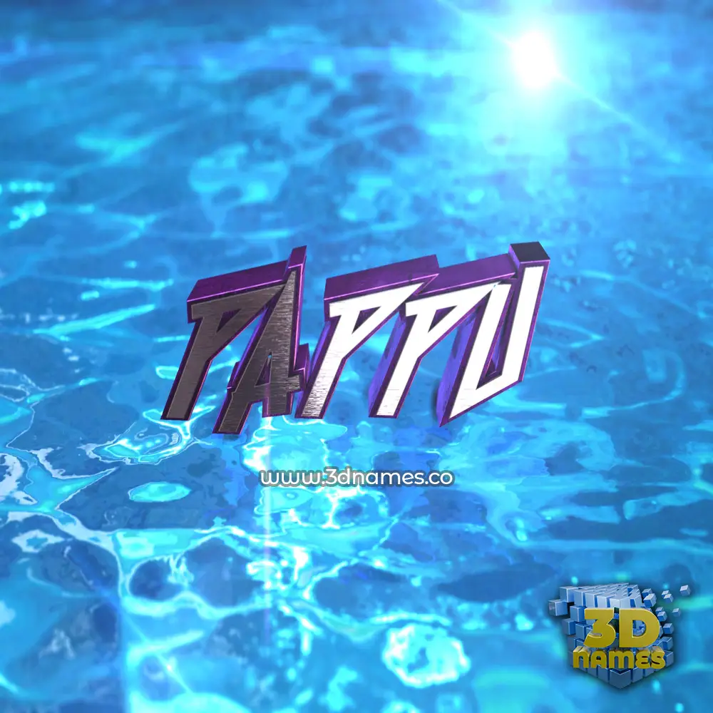 pappu in Water 2015 style - 3D name wallpaper
