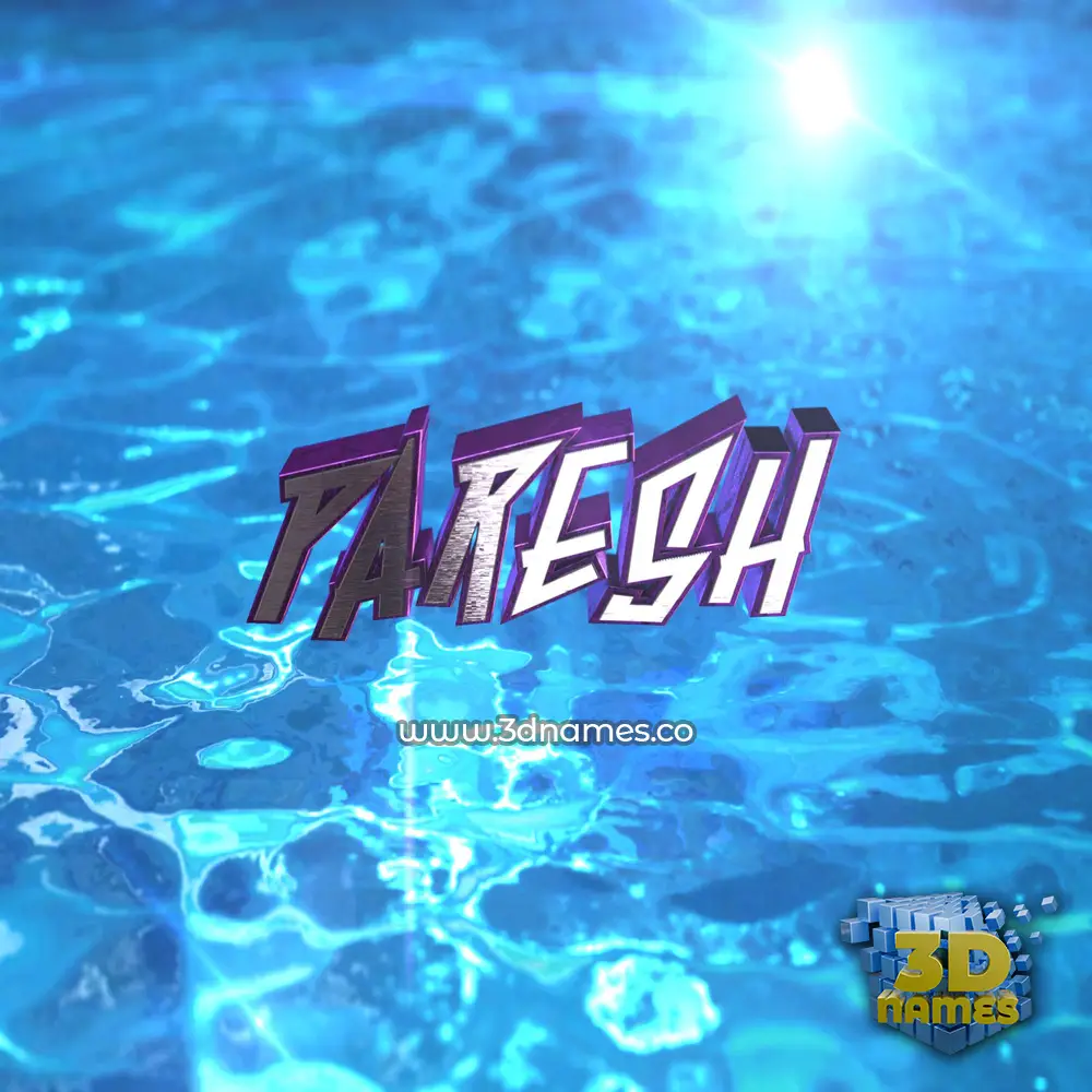 paresh in Water 2015 style - 3D name wallpaper
