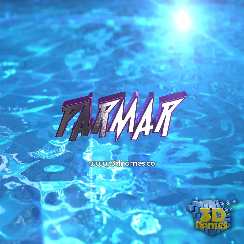 parmar in Water 2015 style - 3D name wallpaper