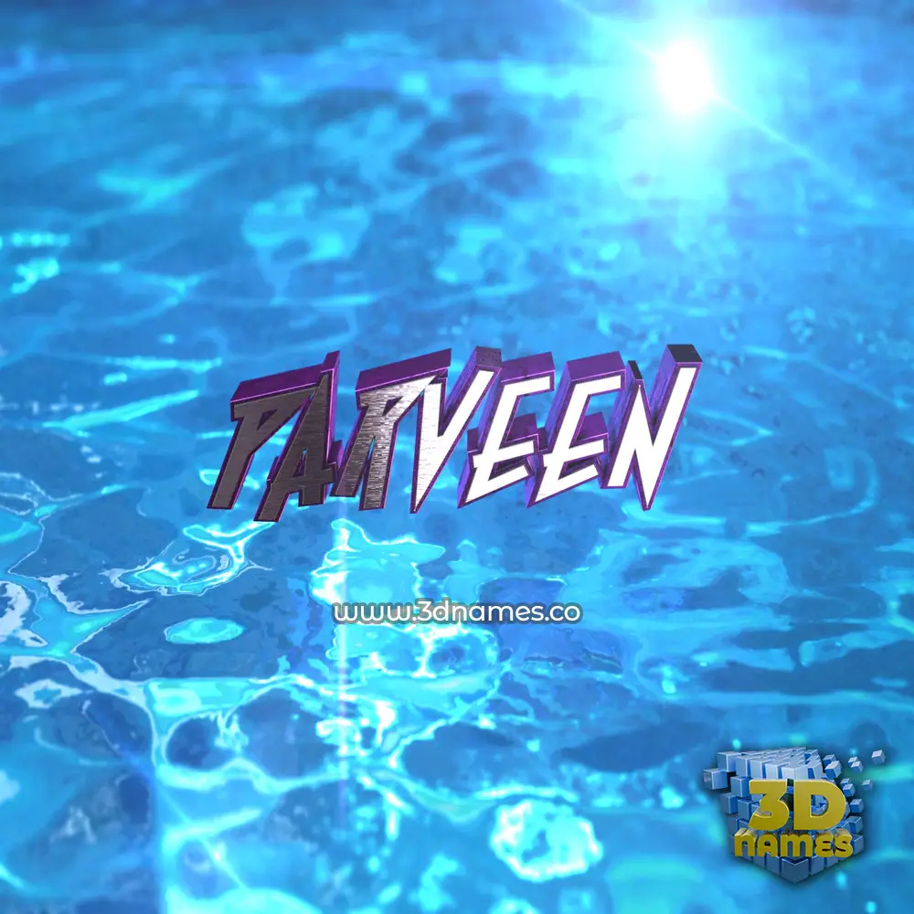 parveen in Water 2015 style - 3D name wallpaper