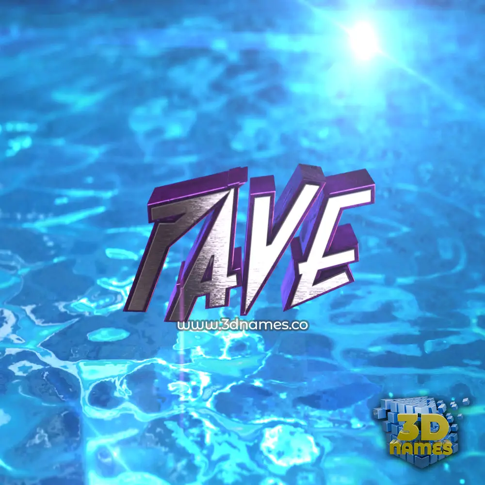 pave in Water 2015 style - 3D name wallpaper