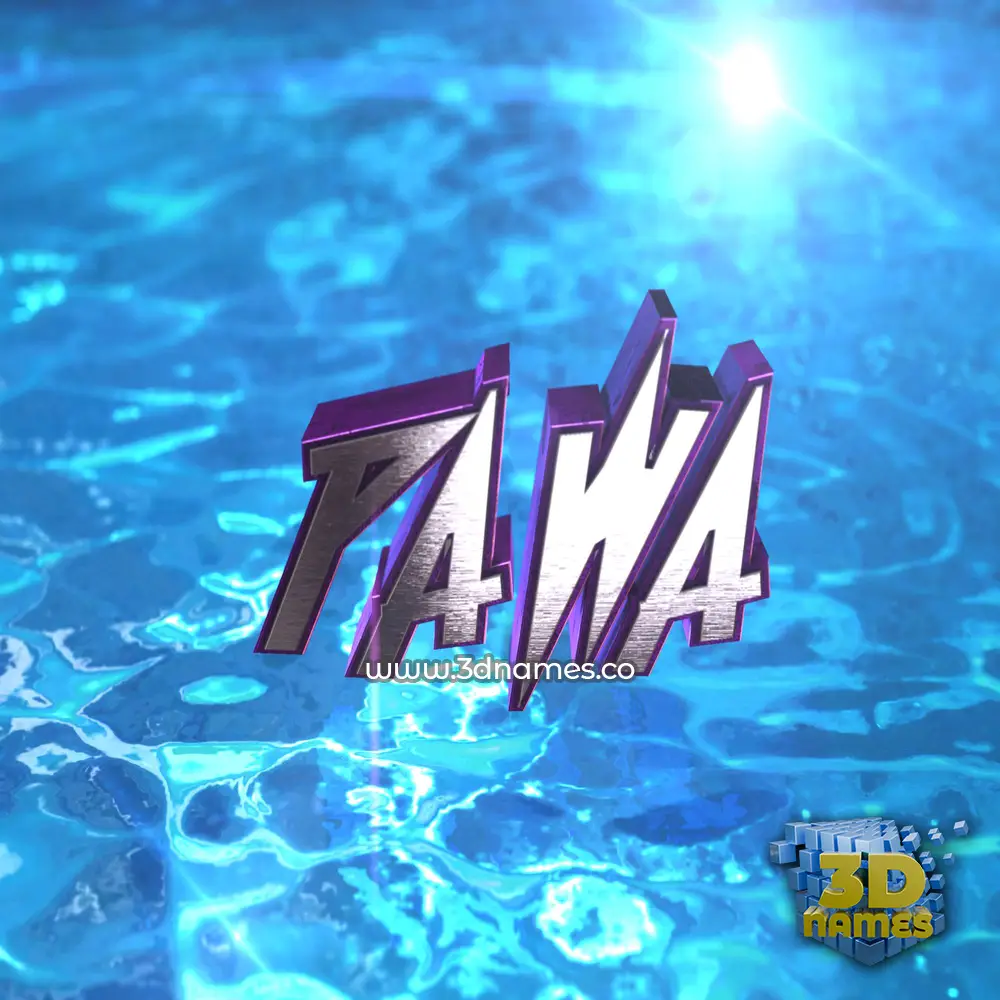 pawa in Water 2015 style - 3D name wallpaper