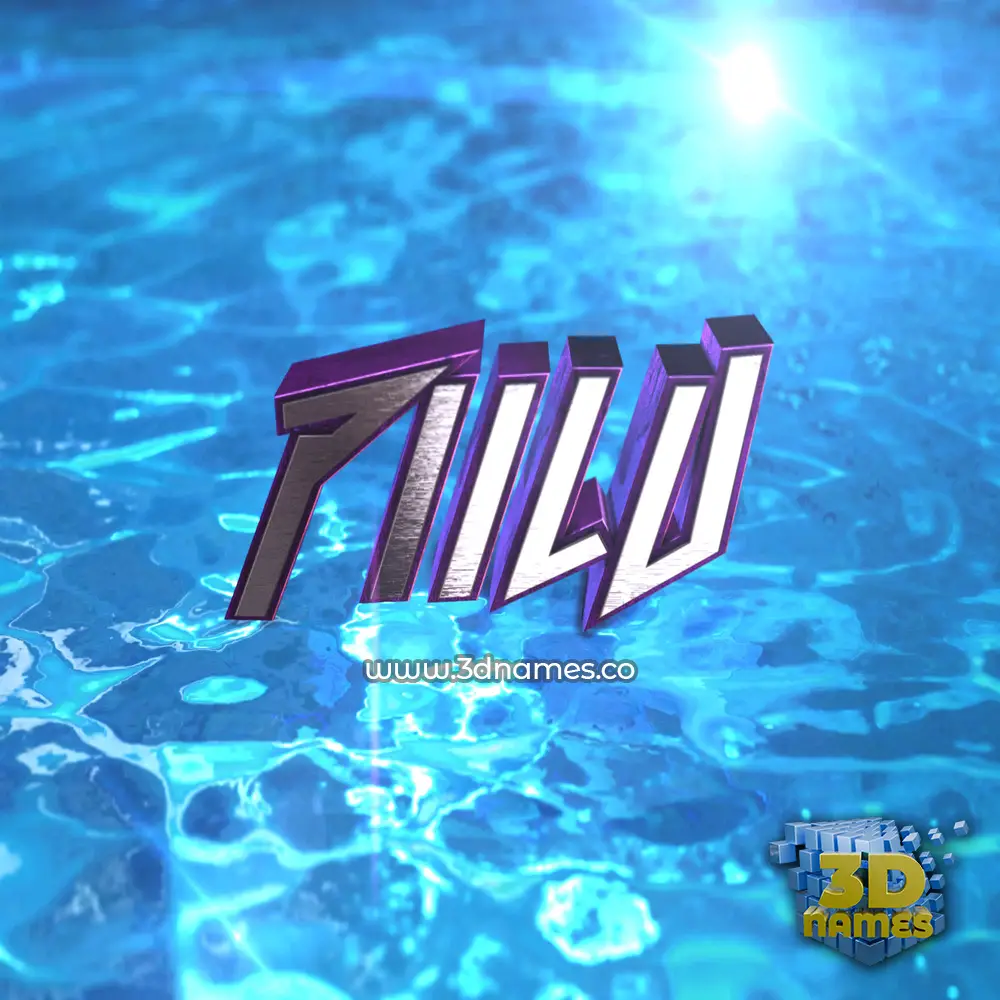 piilu in Water 2015 style - 3D name wallpaper