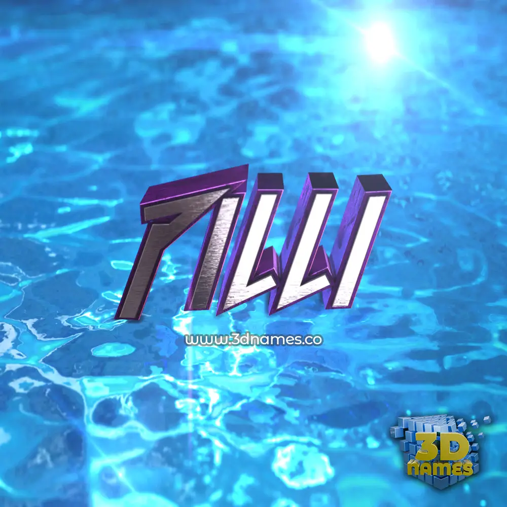 pilli in Water 2015 style - 3D name wallpaper