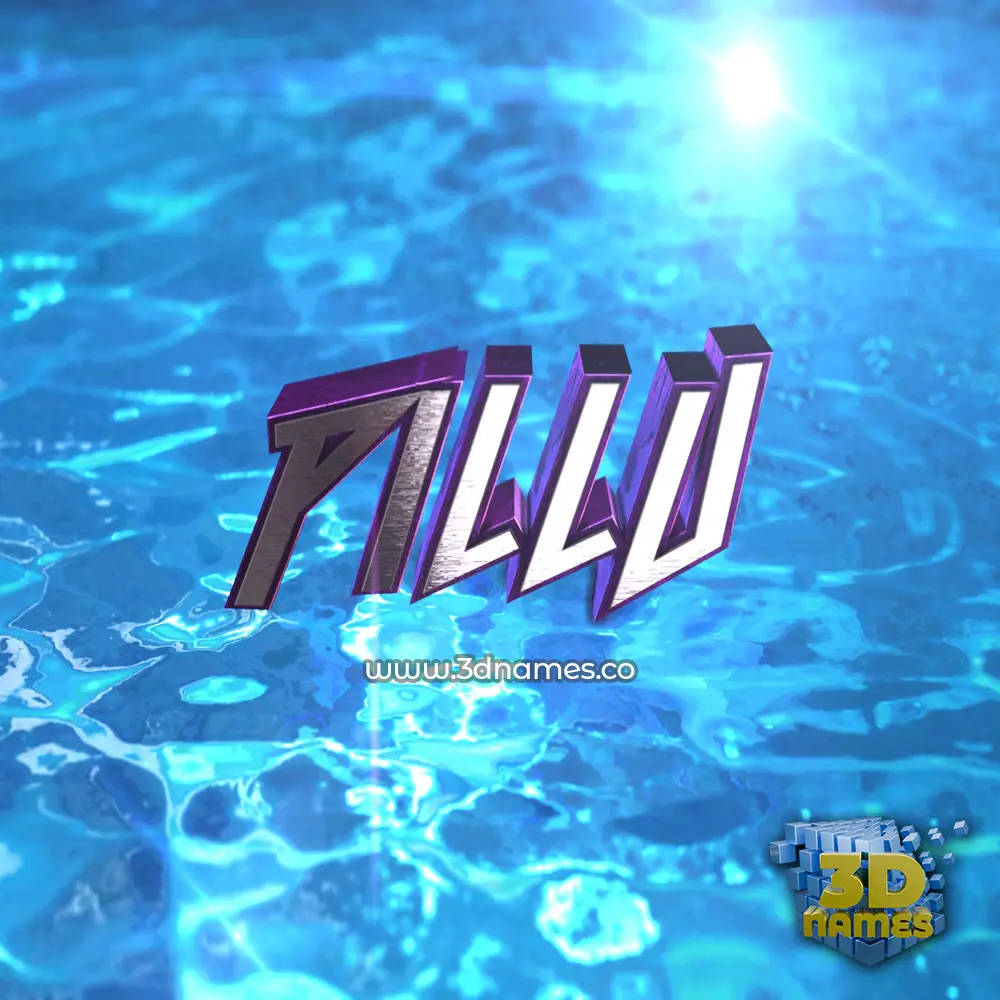 pillu in Water 2015 style - 3D name wallpaper