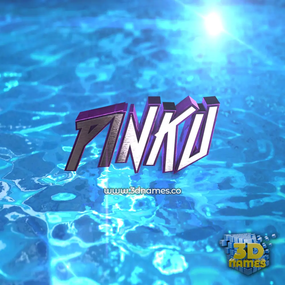 pinku in Water 2015 style - 3D name wallpaper