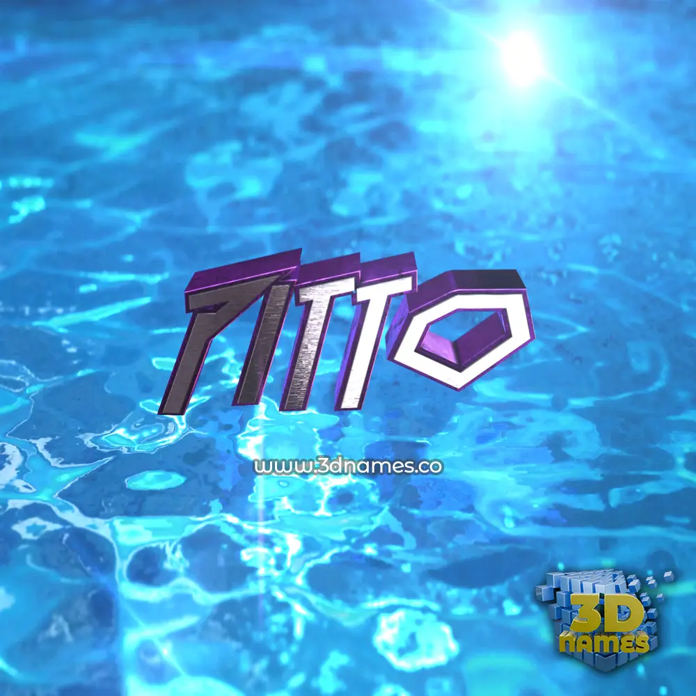 pitto in Water 2015 style - 3D name wallpaper