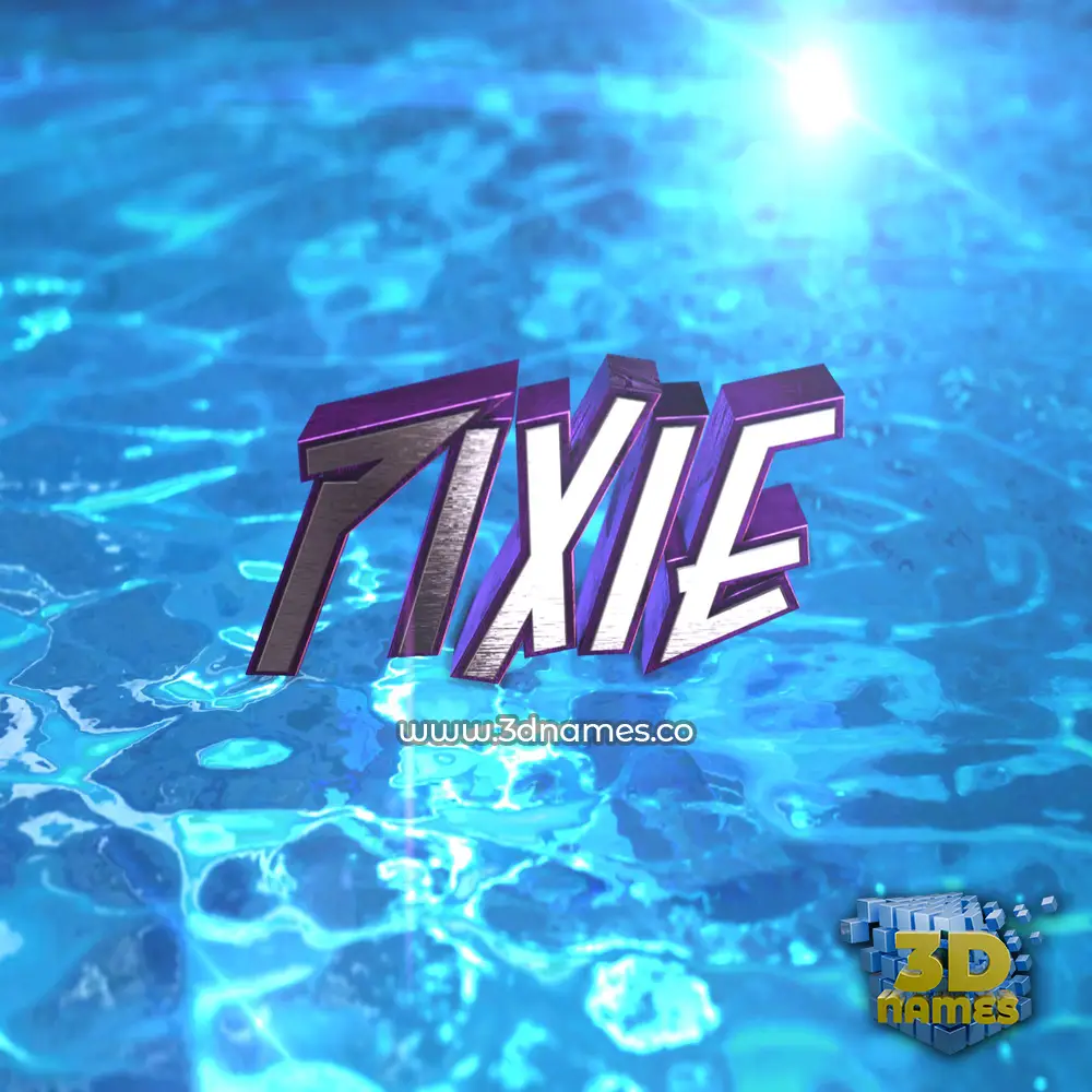 pixie in Water 2015 style - 3D name wallpaper