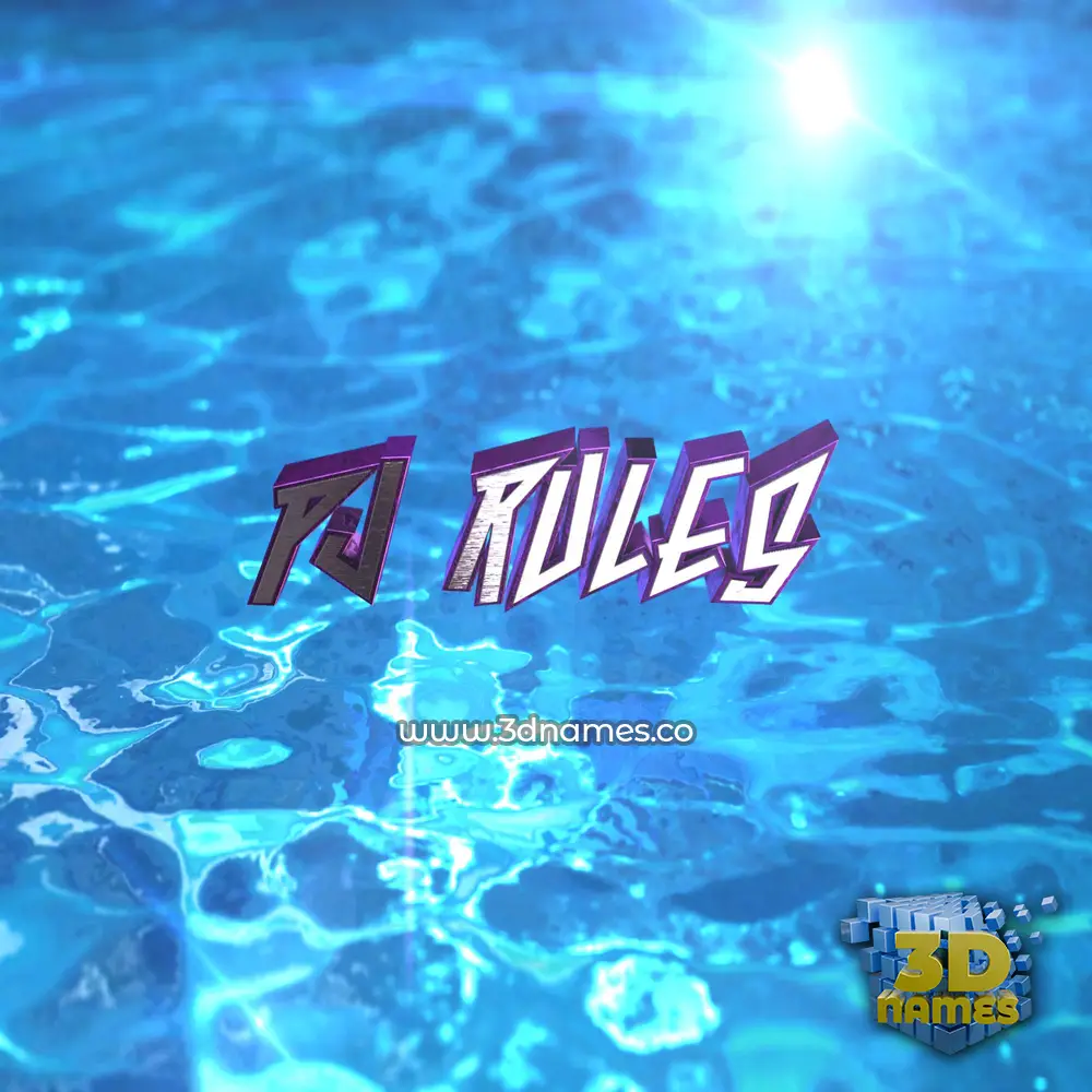 pj rules in Water 2015 style - 3D name wallpaper