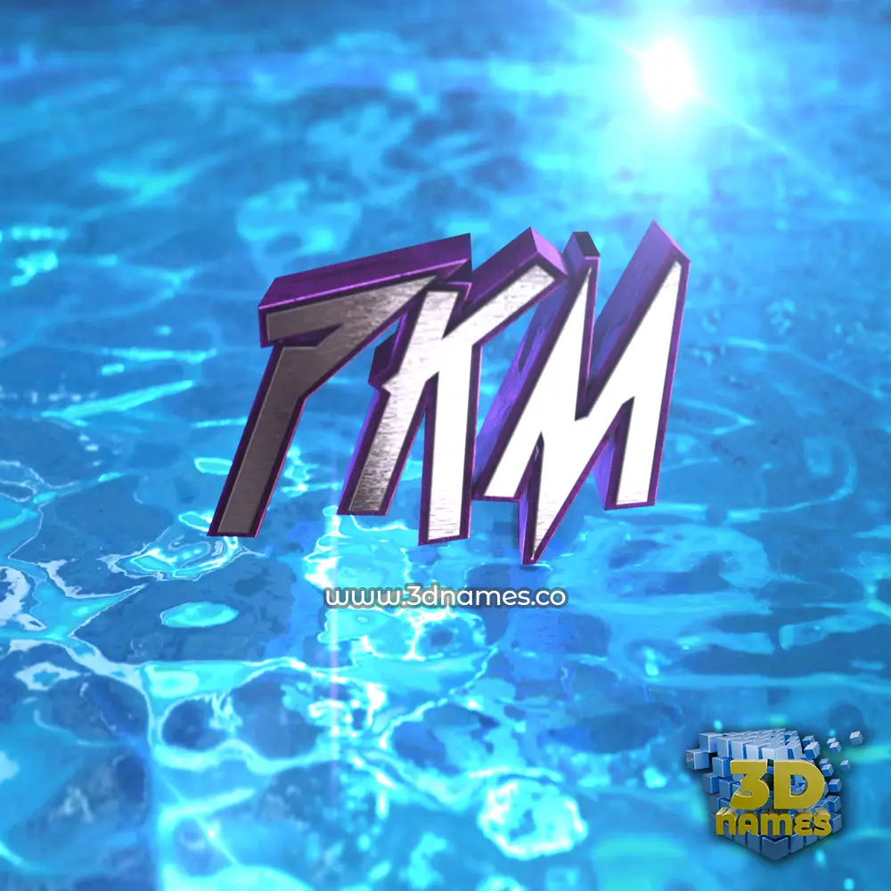 pkm in Water 2015 style - 3D name wallpaper
