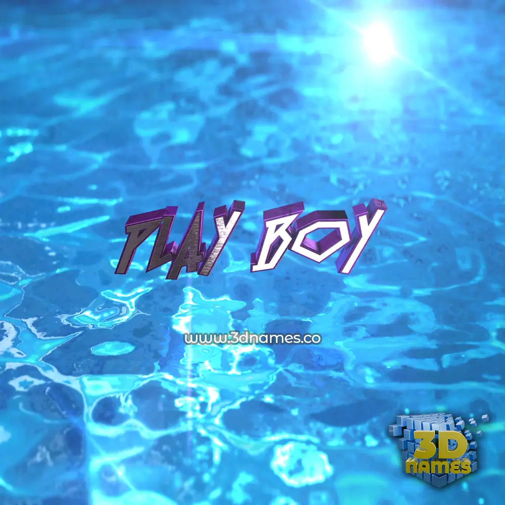 play boy in Water 2015 style - 3D name wallpaper