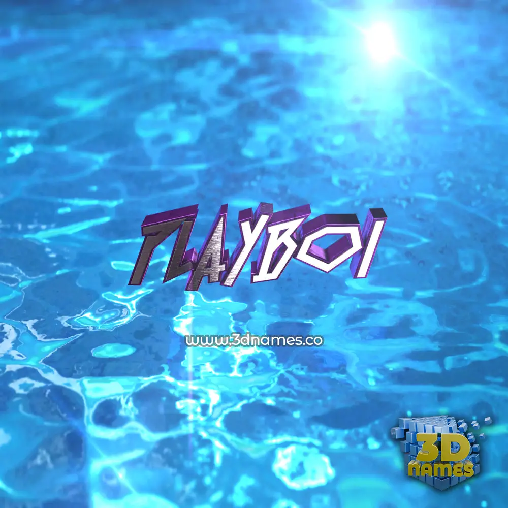 playboi in Water 2015 style - 3D name wallpaper