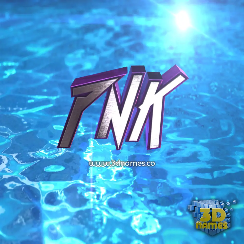 pnk in Water 2015 style - 3D name wallpaper