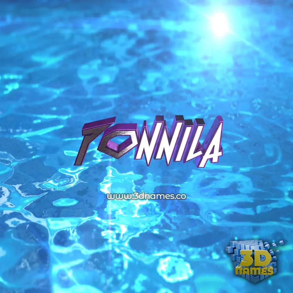ponnila in Water 2015 style - 3D name wallpaper