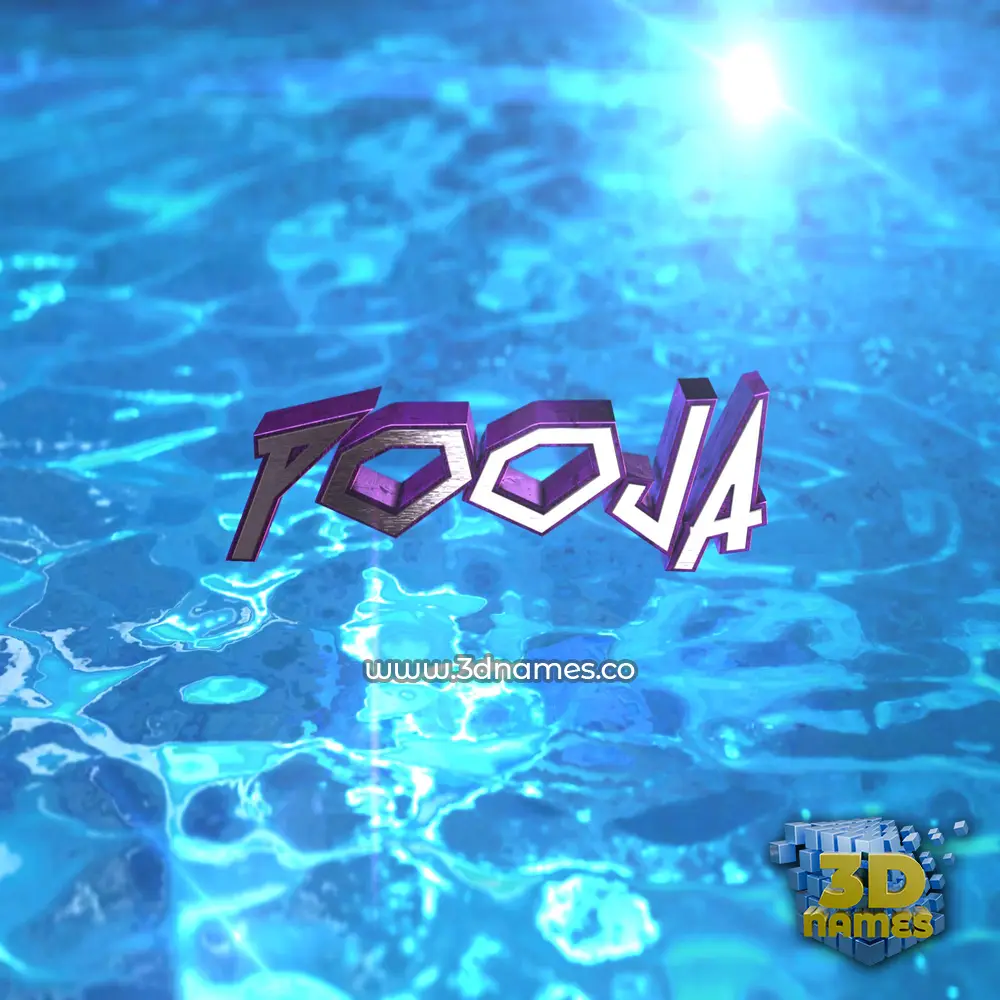 pooja in Water 2015 style - 3D name wallpaper