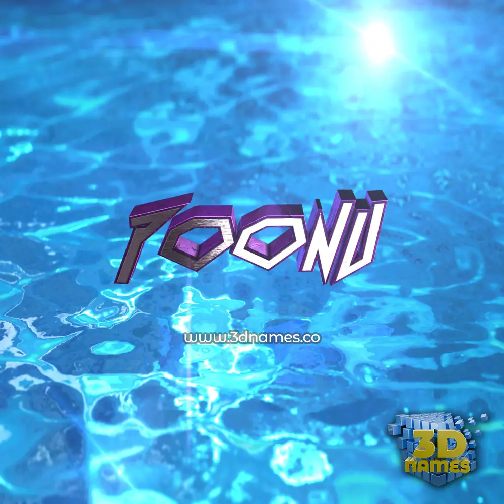 poonu in Water 2015 style - 3D name wallpaper