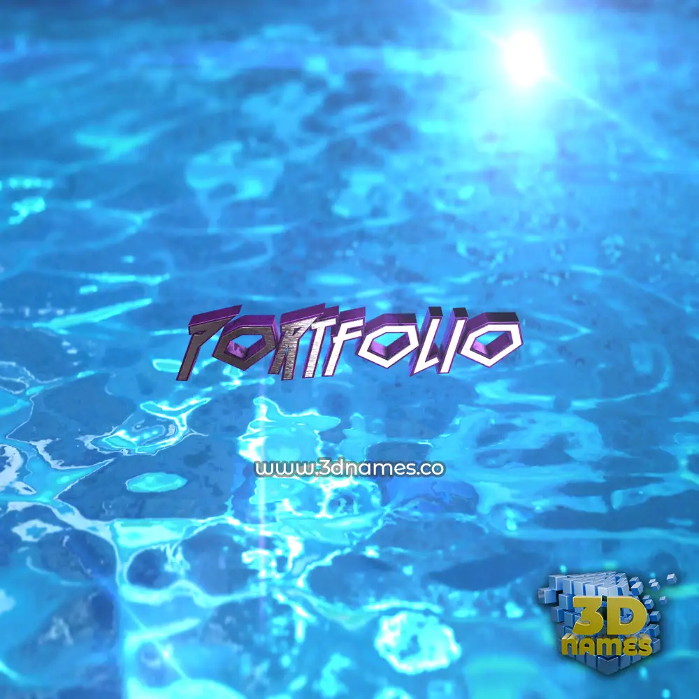 portfolio in Water 2015 style - 3D name wallpaper