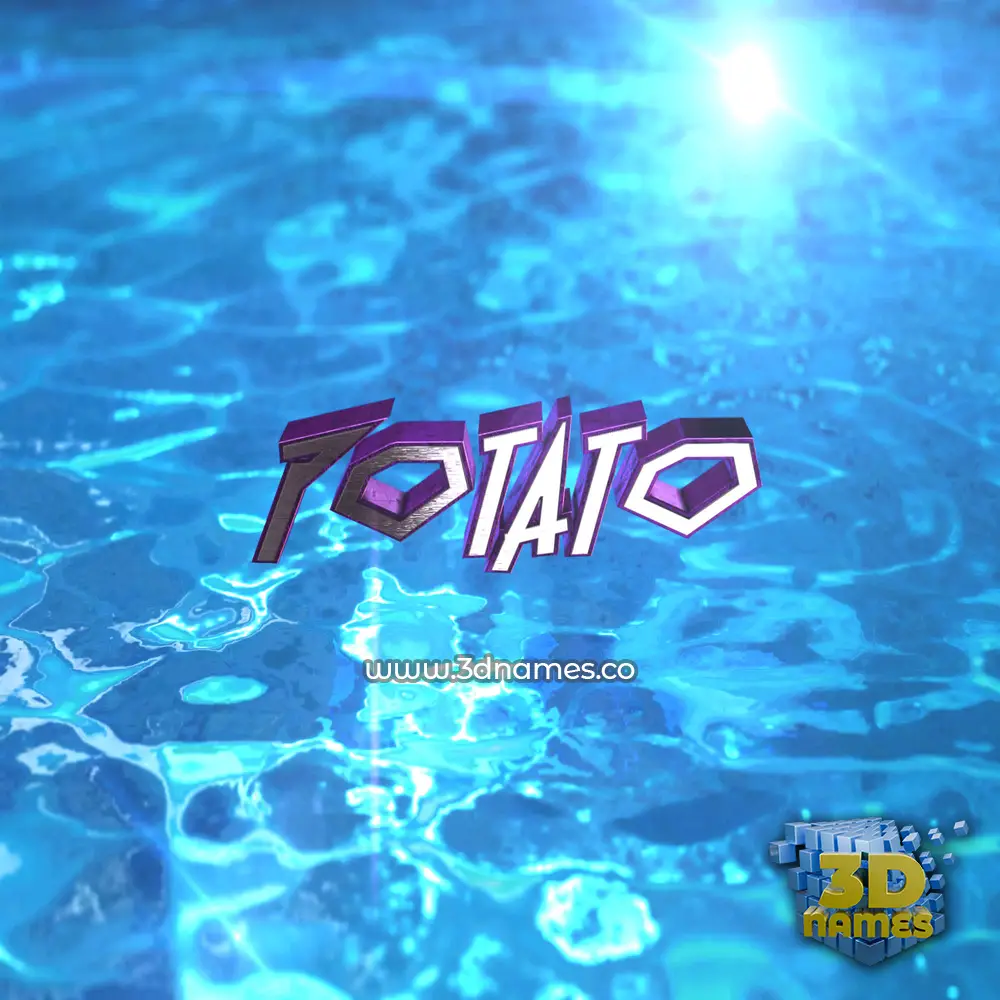 potato in Water 2015 style - 3D name wallpaper