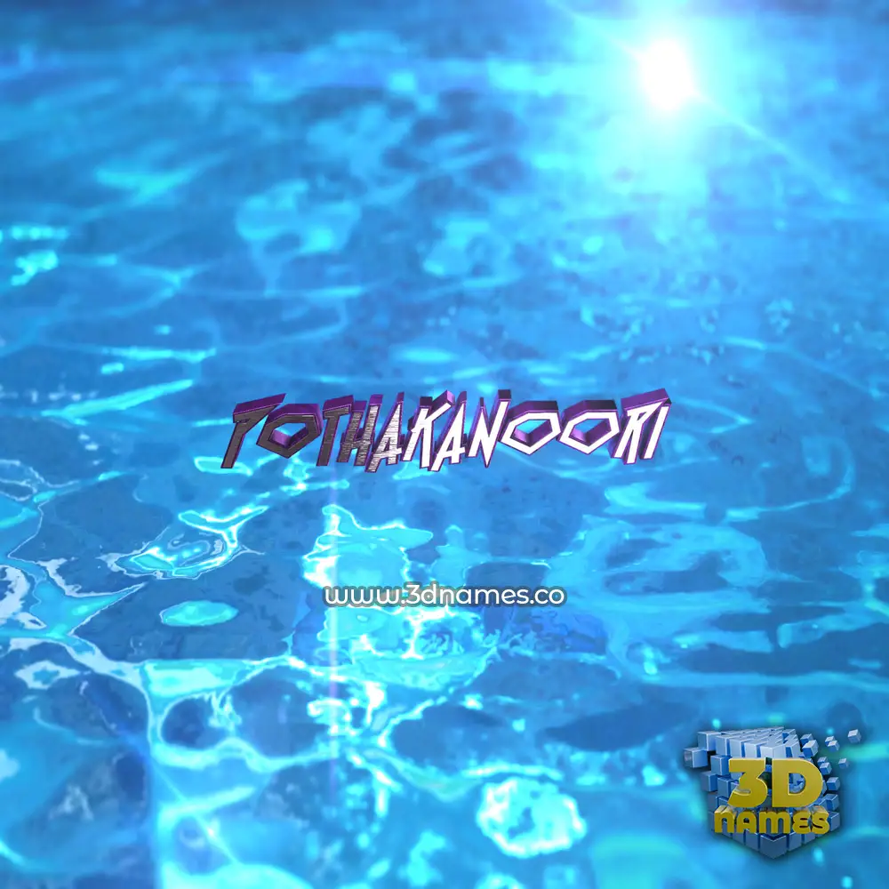 pothakanoori in Water 2015 style - 3D name wallpaper