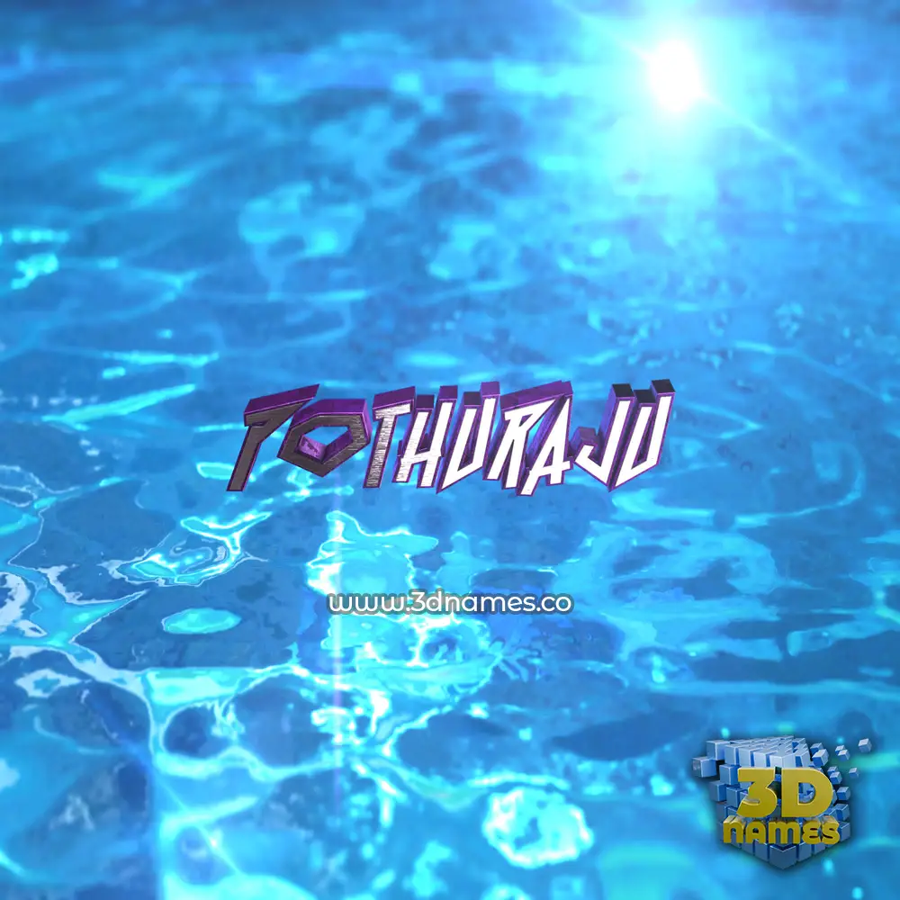 pothuraju in Water 2015 style - 3D name wallpaper