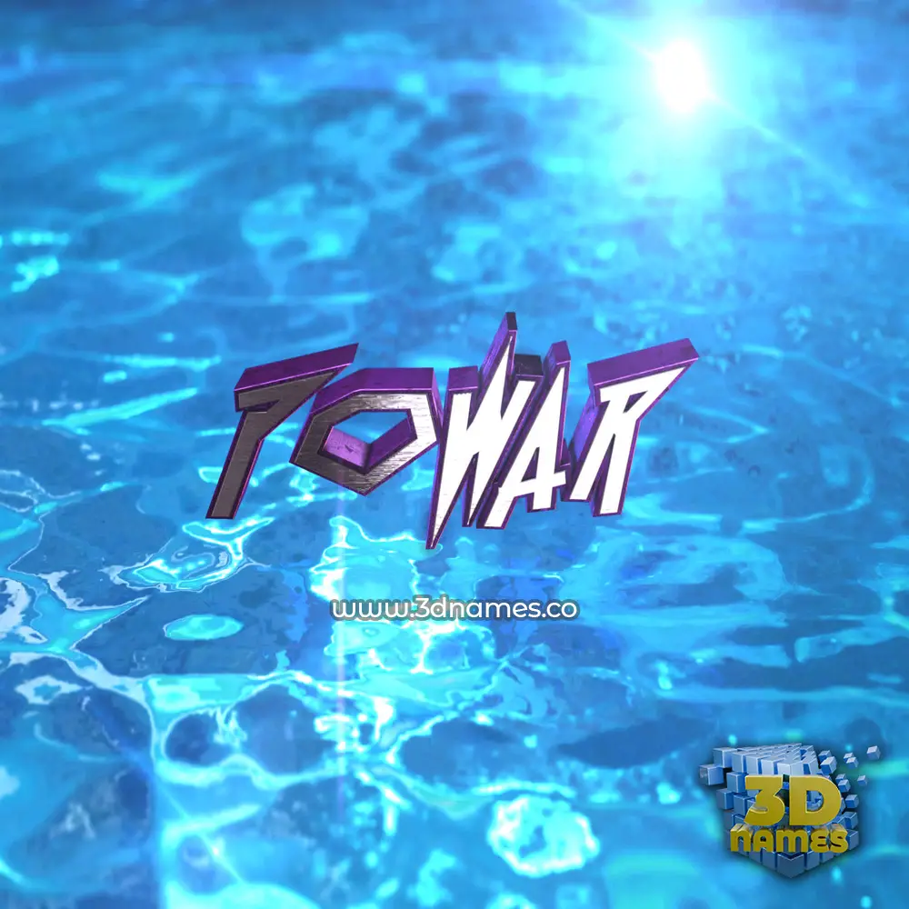 powar in Water 2015 style - 3D name wallpaper