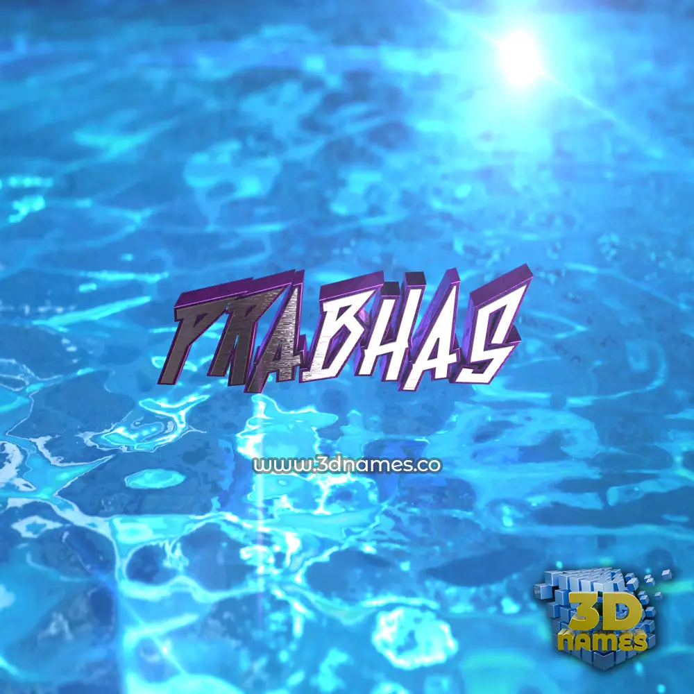 prabhas in Water 2015 style - 3D name wallpaper