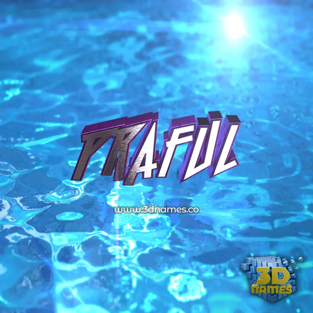 praful in Water 2015 style - 3D name wallpaper