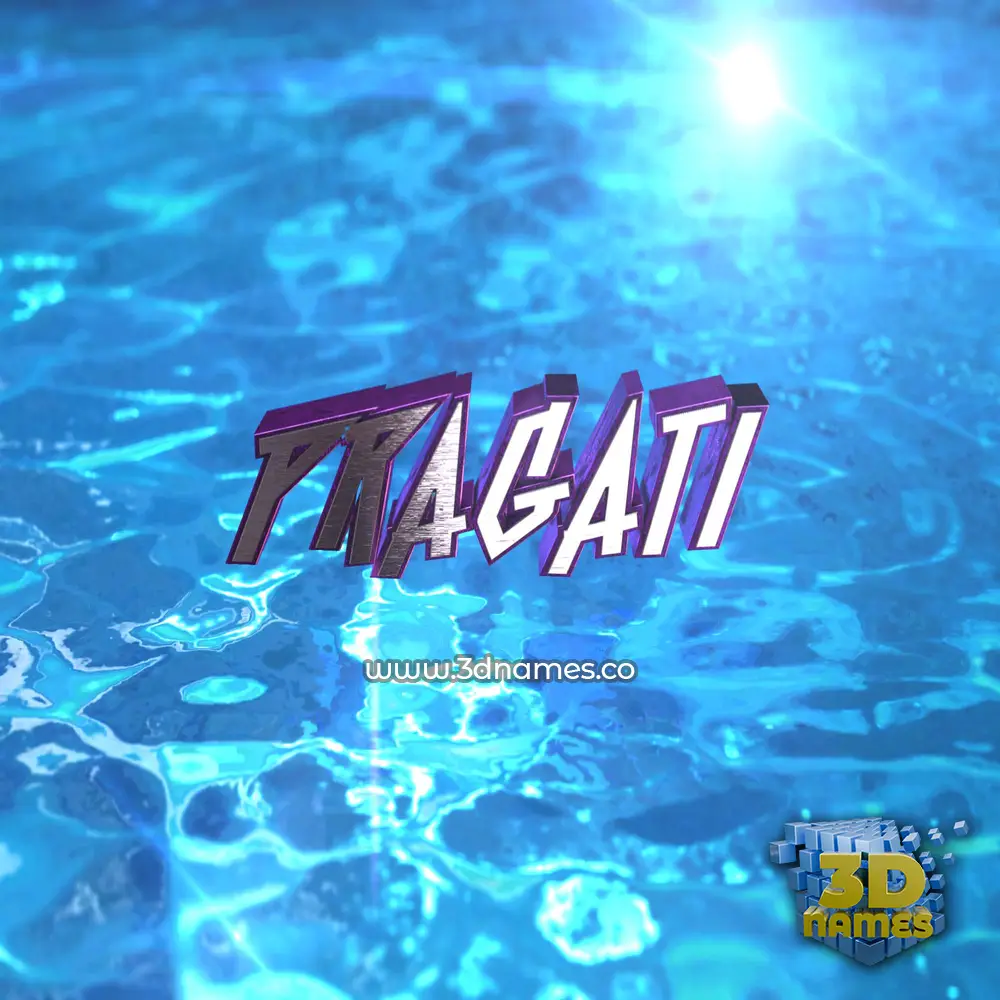 pragati in Water 2015 style - 3D name wallpaper
