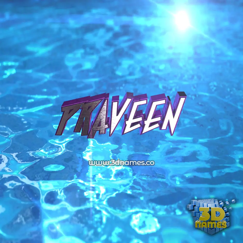 praveen in Water 2015 style - 3D name wallpaper